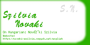 szilvia novaki business card